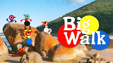 Big Walkin hahmot rantakivikolla