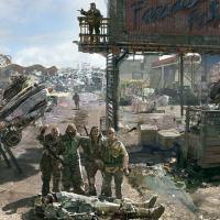 Nelikko kaatunen vihollisen ruumiin äärellä (Fallout 4)