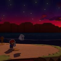 Paper Mario Colour Splash synkkä maisema