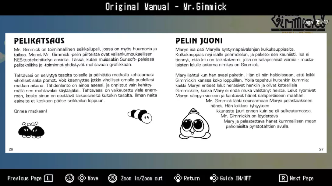 Gimmick! Special Edition: Suomi-ohjekirja