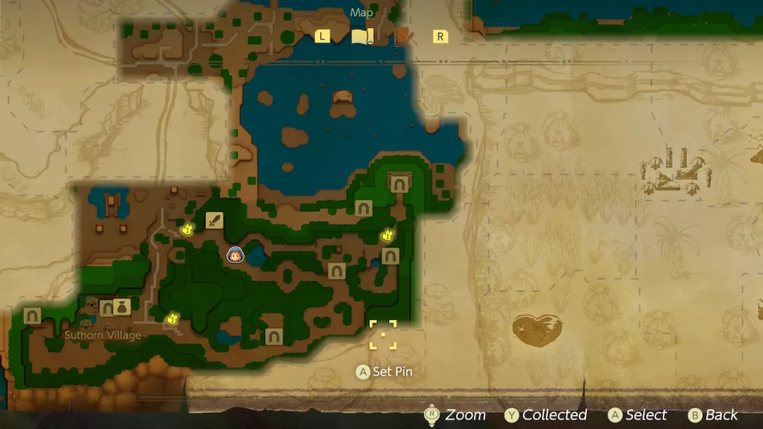 The Legend of Zelda: Echoes of Wisdom Hyrulen kartta