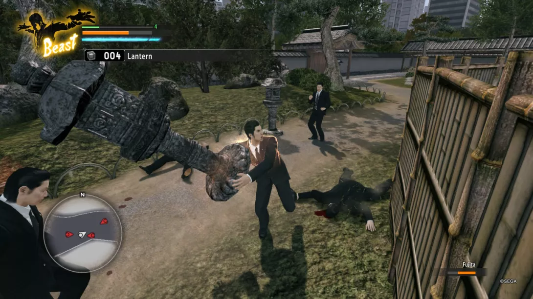 Yakuza Kiwami Switch kivilyhdyllä naamaan