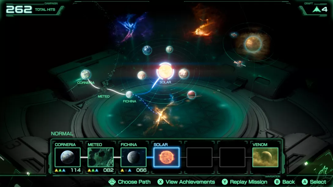 Star Fox karttanäkymä