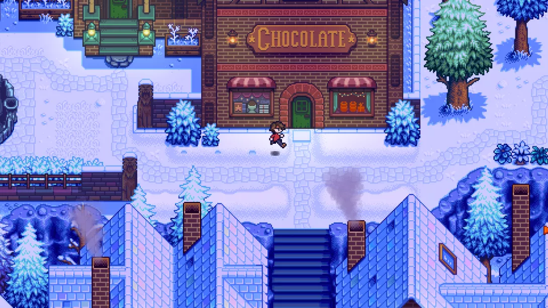 ConcernedApe's Haunted Chocolatier luminen kylä