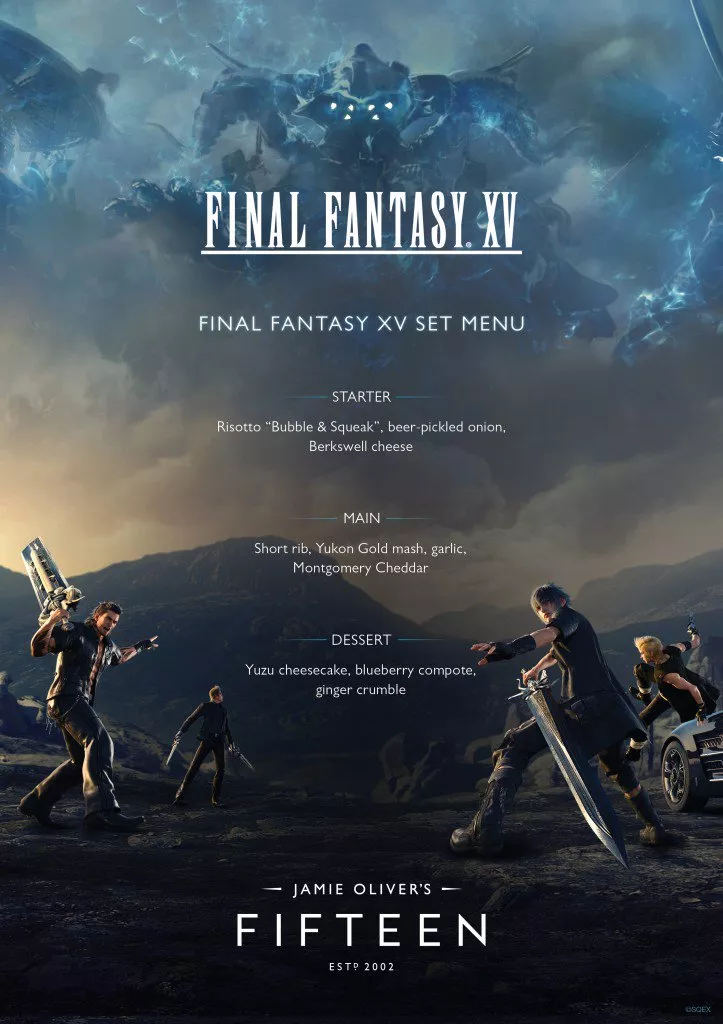Final Fantasy XV Jamie Oliver menu