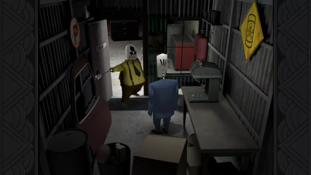 Grim Fandango Remastered Manny suljetaan varastoon