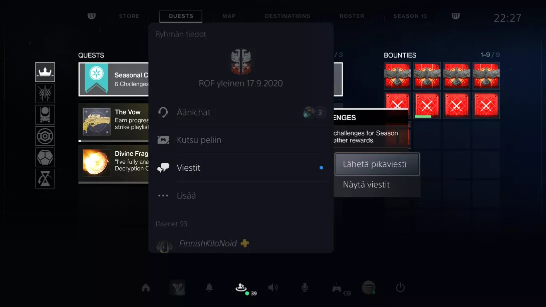 PS5 UI pikaviesti