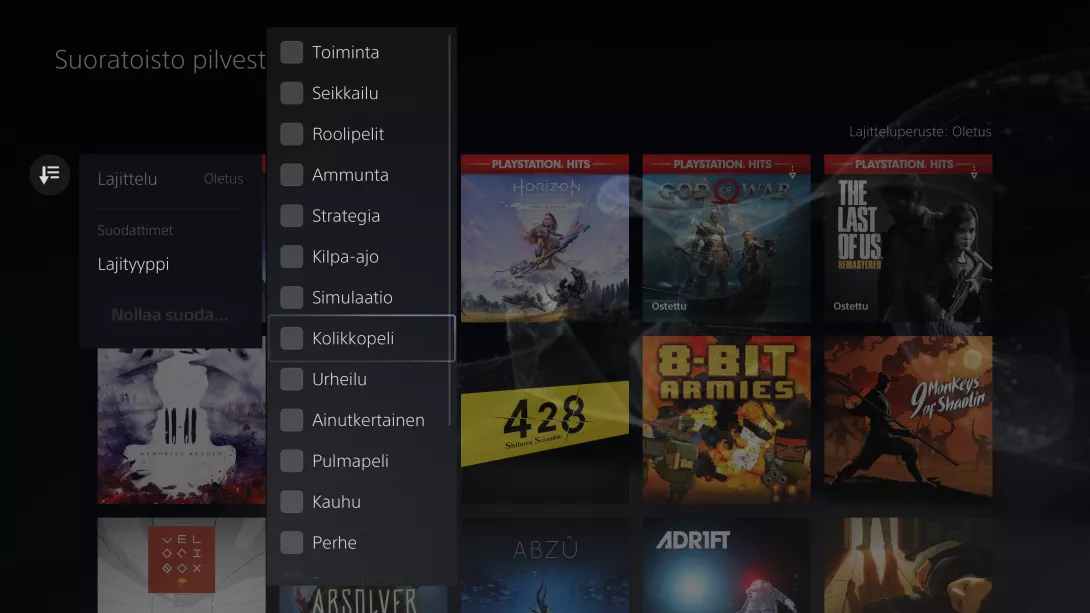 Playstation Plus Premium - Filtteröinti