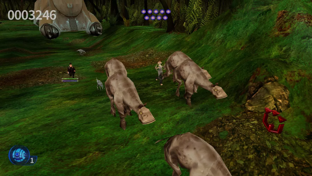 STAR WARS: Episode I: Jedi Power Battles Amidala ja Jar Jar juoksussa