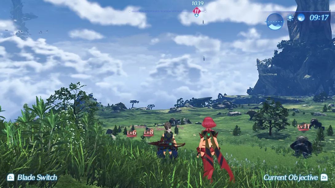 Xenoblade Chronicles 2 Alrest on pilvinen ja vihreä
