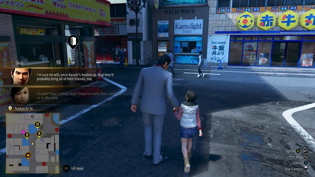 Yakuza Kiwami 3 & Dark Ties Harukan kanssa kaupungilla