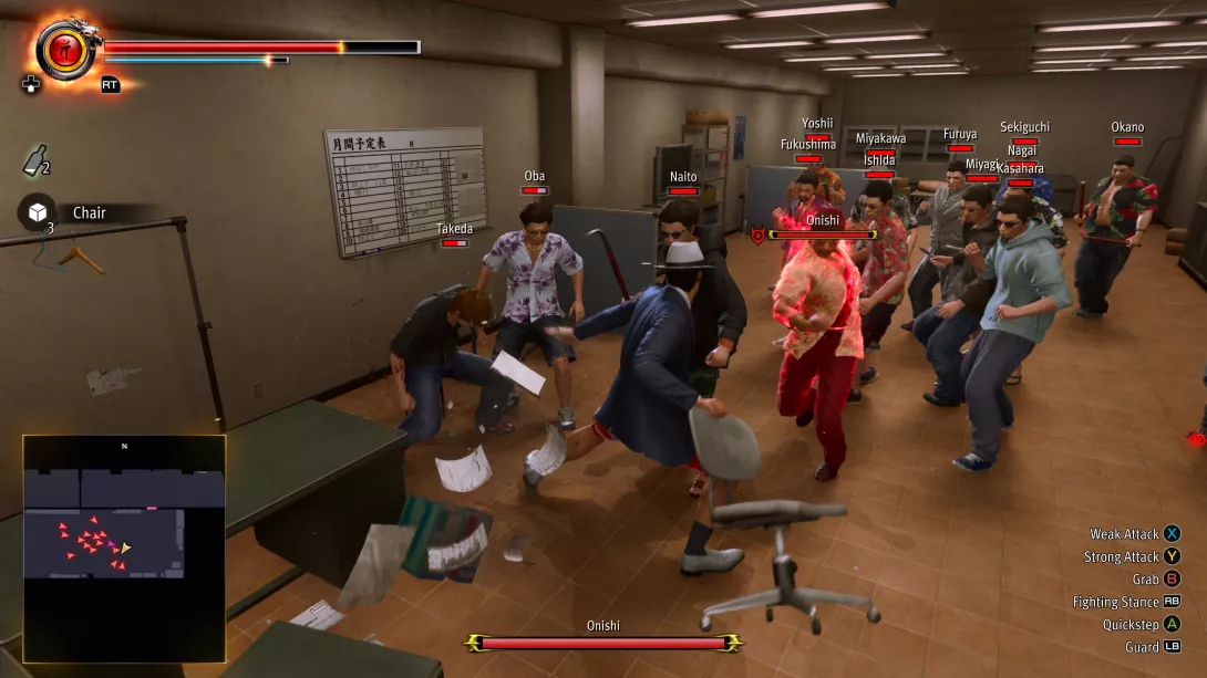 Yakuza Kiwami 3 & Dark Ties kahakka toimistolla