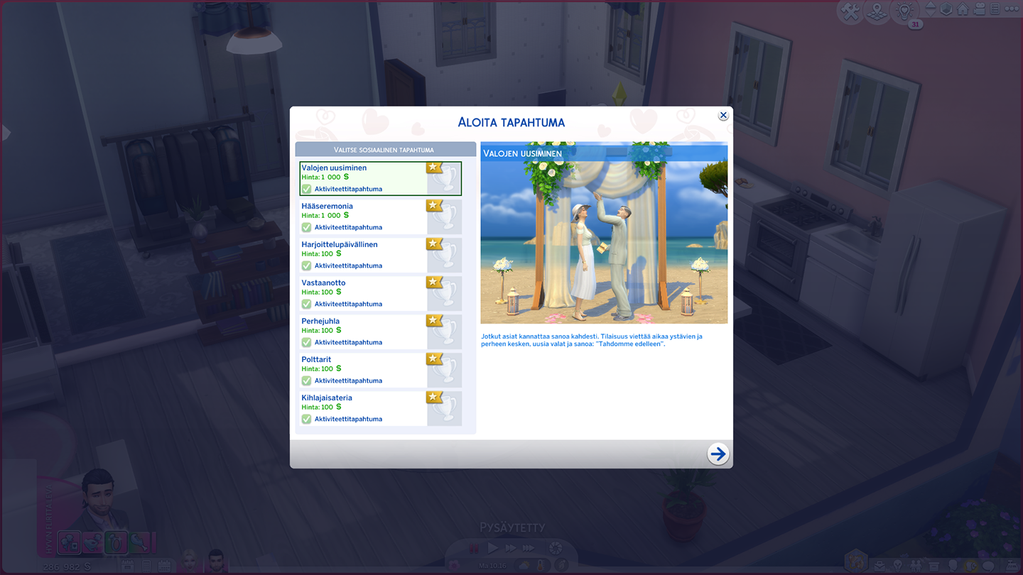 the sims 4 häätarinoita juhlat